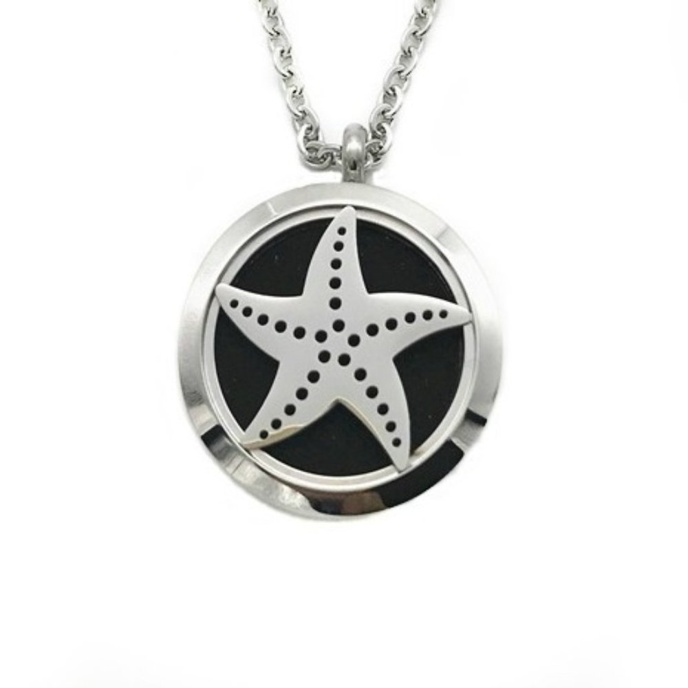 Starfish Stainless Steel Essential Oil Hypoallergenic Pendant Necklace